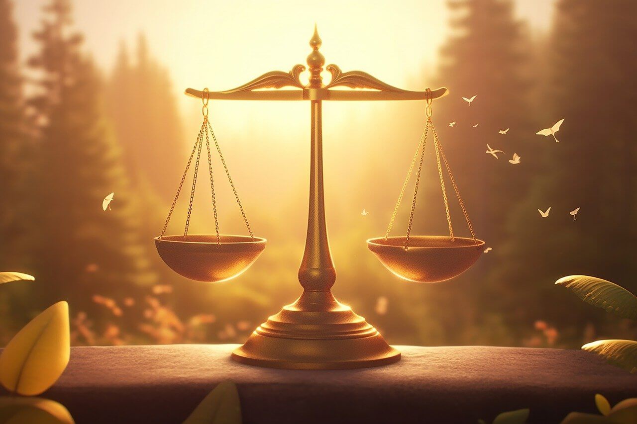 Balanced scales of justice representing impartial and evidence-based review